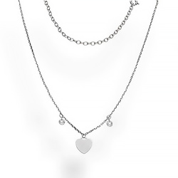Srebrny naszyjnik z kryształkami - SERCE pr. 925