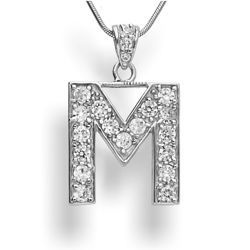 Srebrna zawieszka - ALFABET - M - literka pr. 925