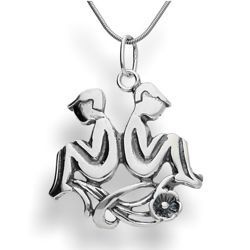Srebrna zawieszka - BLIŹNIĘTA - zodiak - pr. 925