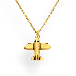 Srebrny naszyjnik SAMOLOT - SREBRO p 925 pozłocone