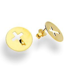 Srebrne kolczyki sztyfty - KRZYŻYK - pr. 925