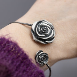 Srebrna bransoletka róże kwiat - srebro pr. 925